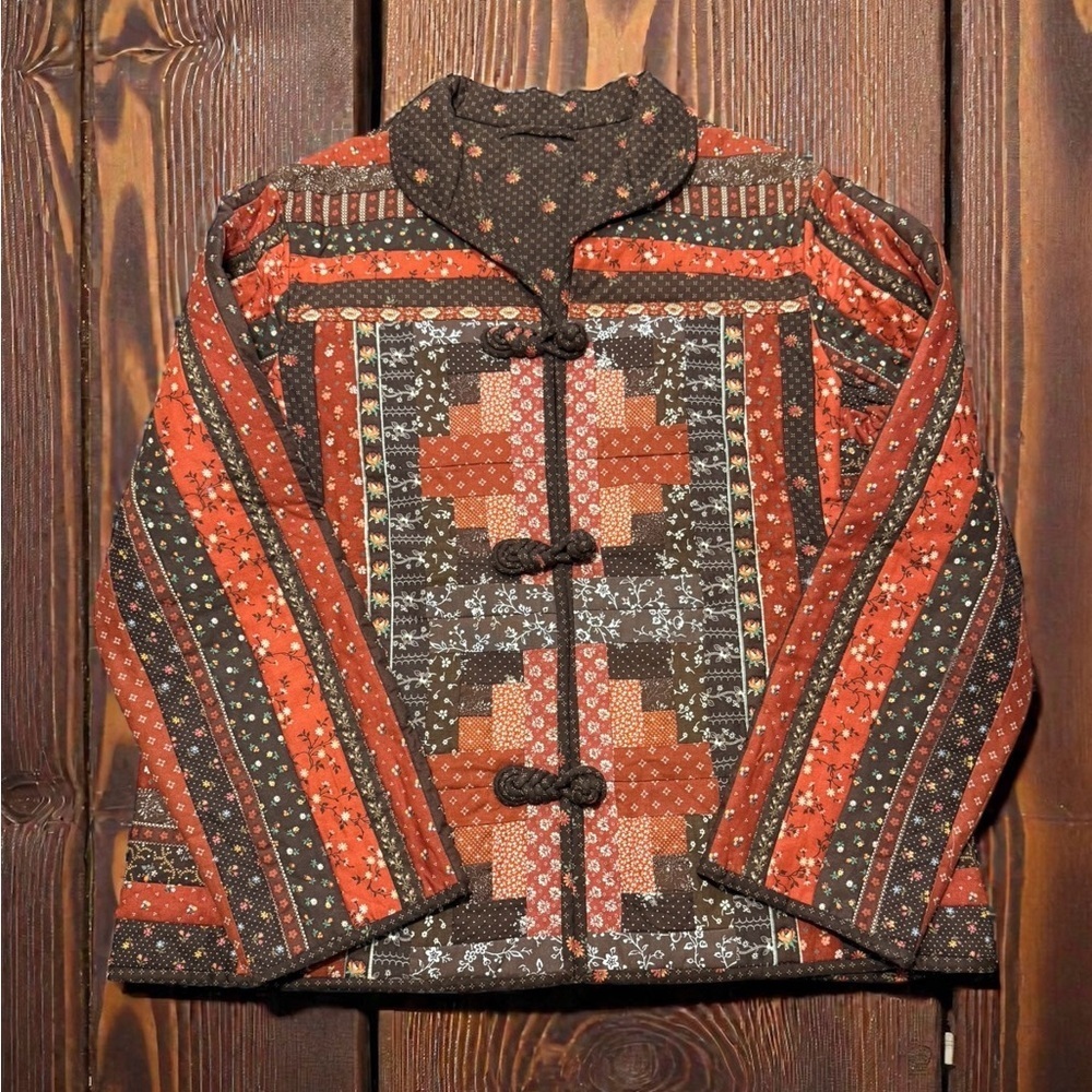 Handmade Quilted Folk Art Jacket | Patchwork Prairie Coat